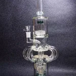 15" Triple Perc Recycler Tornado Glass Bong | Lake Gree