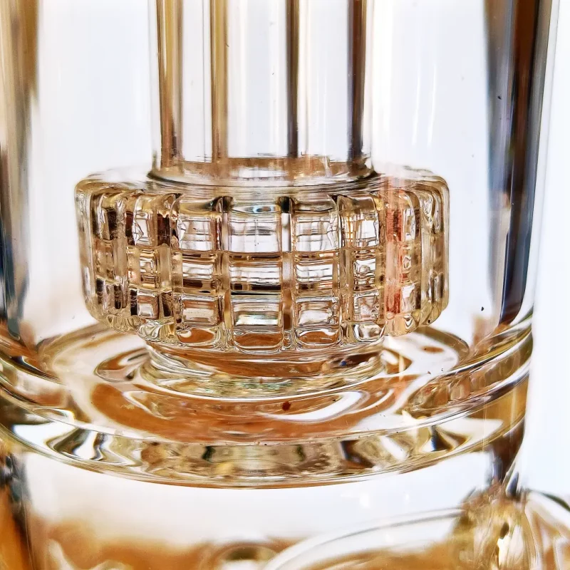 15" Triple Perc Recycler Glass Bong | Lake Green Accents - Matrix Perc