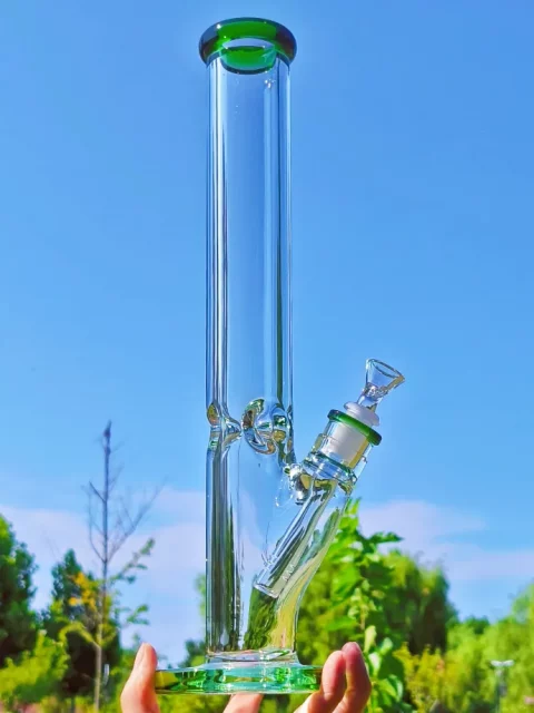 16 Inch Straight Tube Bong - 9mm Thick Glass Green