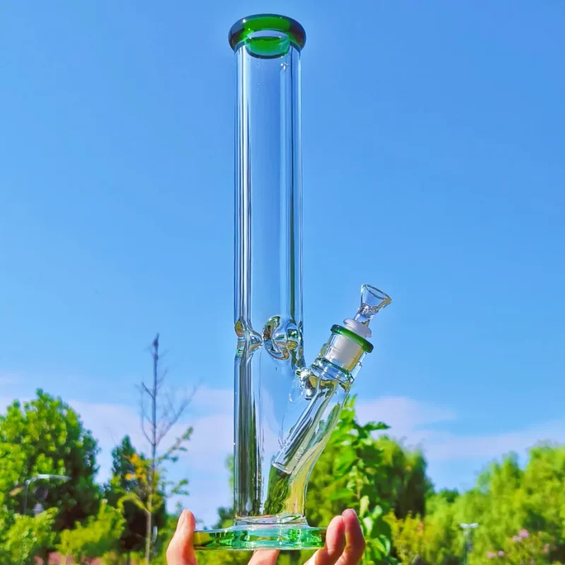 16 Inch Straight Tube Bong - 9mm Thick Glass Green
