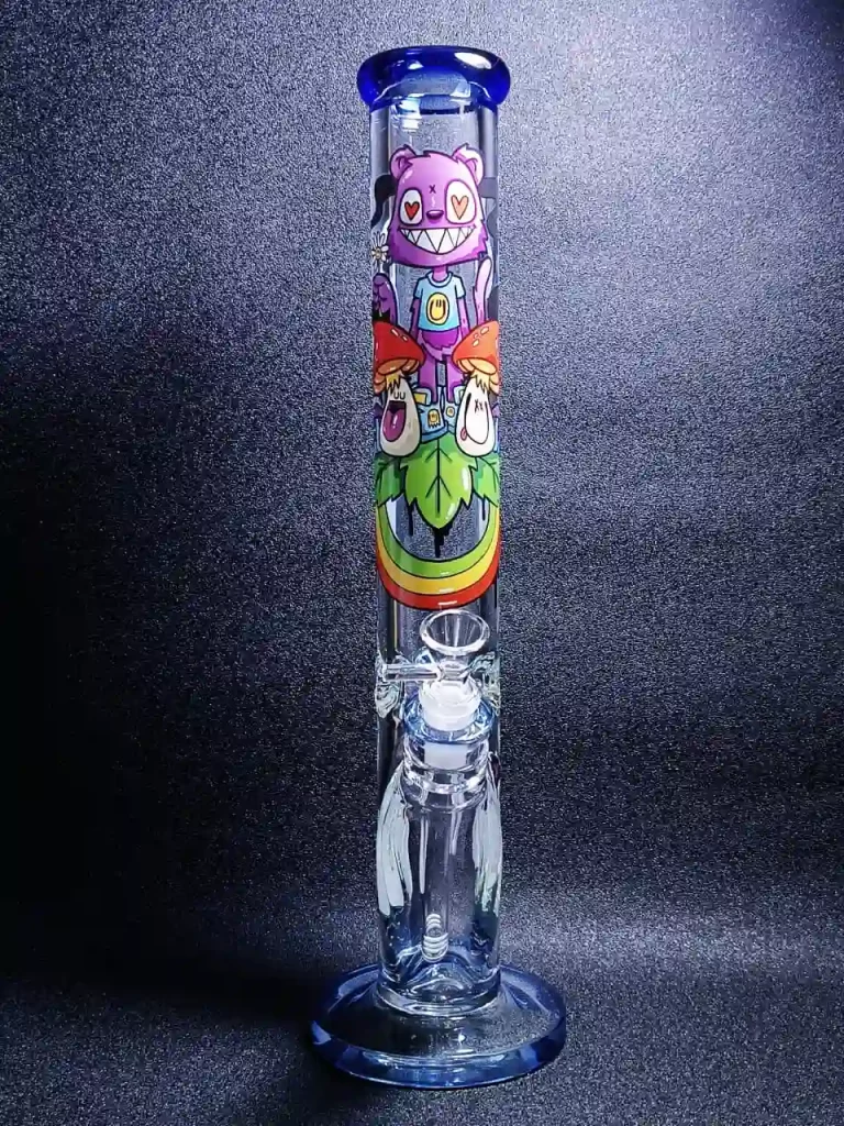16" 9mm Straight Tube Glass Bong | Nicky Davis Ghost Gang