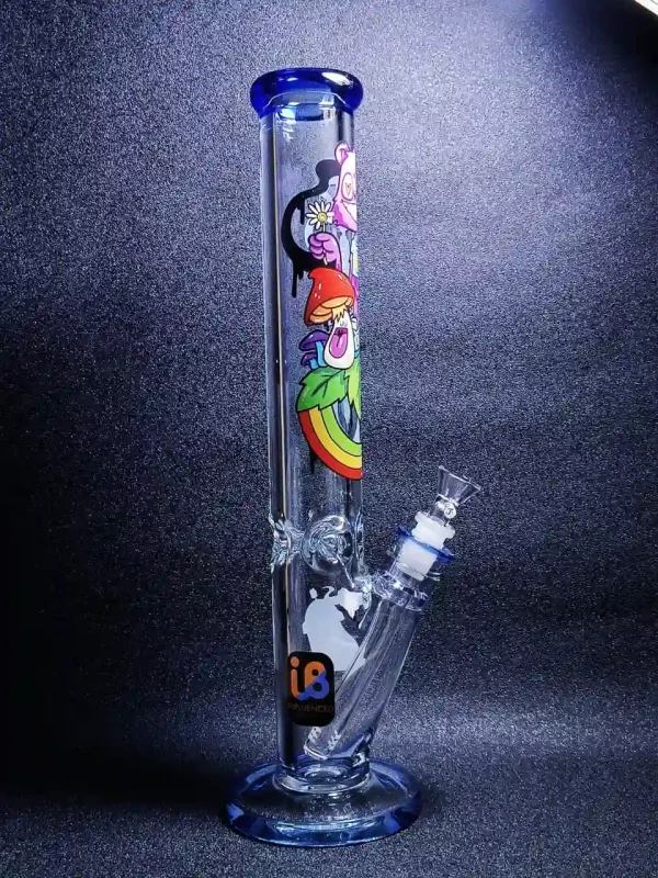 16" 9mm Straight Tube Glass Bong | Nicky Davis Ghost Gang