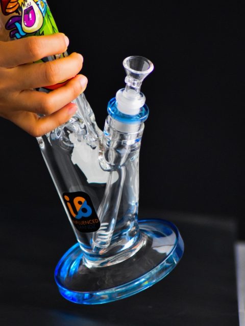 16” Straight Tube Glass Bong | Nicky Davis Ghost Gang