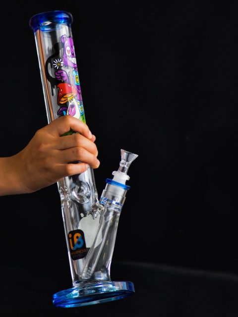 16” Straight Tube Glass Bong | Nicky Davis Ghost Gang