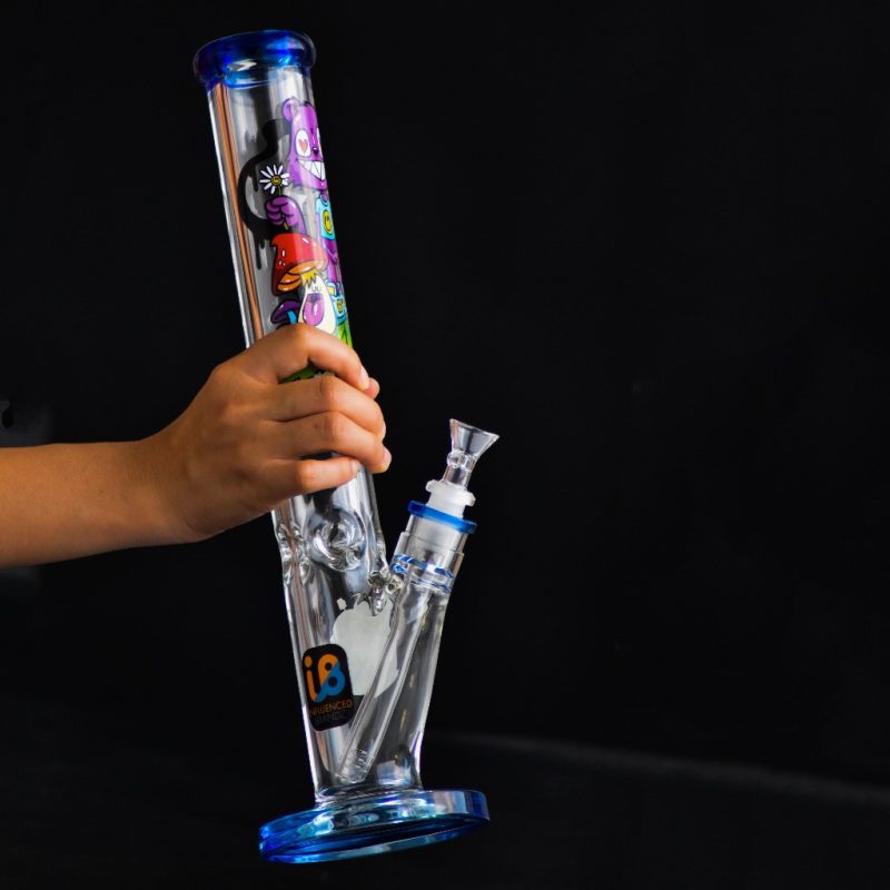 16” Straight Tube Glass Bong | Nicky Davis Ghost Gang