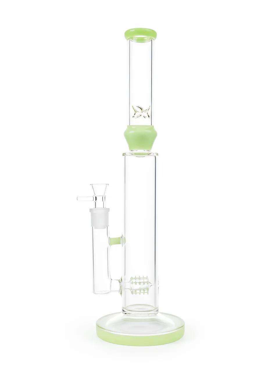 16" Mint Lab Straight Tube Glass Bong with Cactus Perc