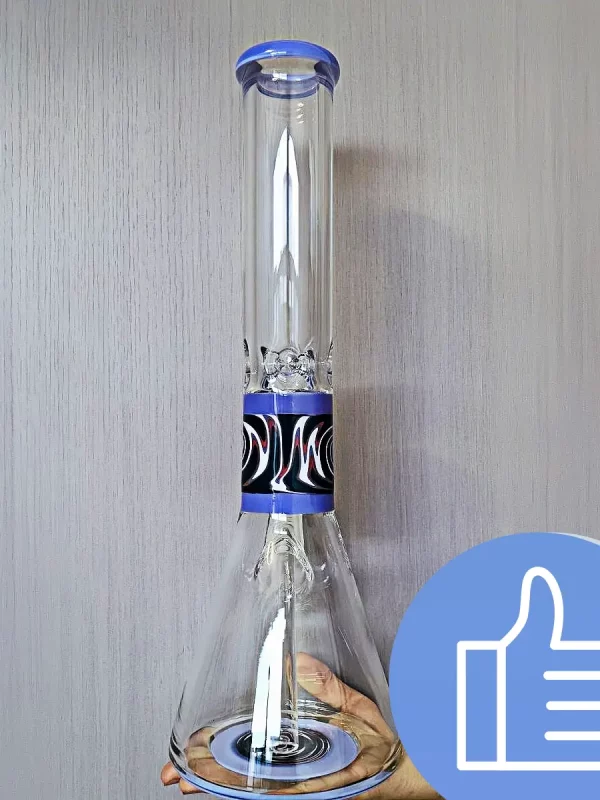 16″ 7mm Thick Wig Wag Swirl Beaker Glass Bong
