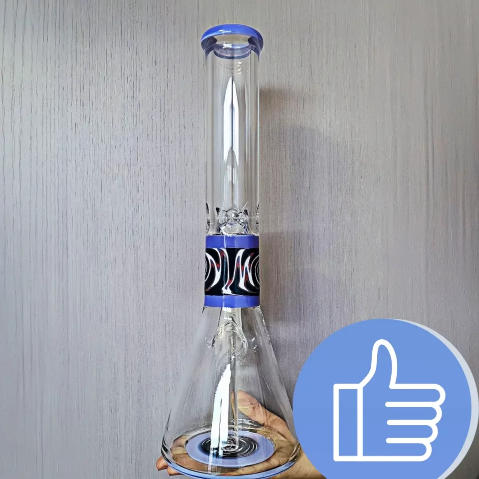 16″ 7mm Thick Wig Wag Swirl Beaker Glass Bong