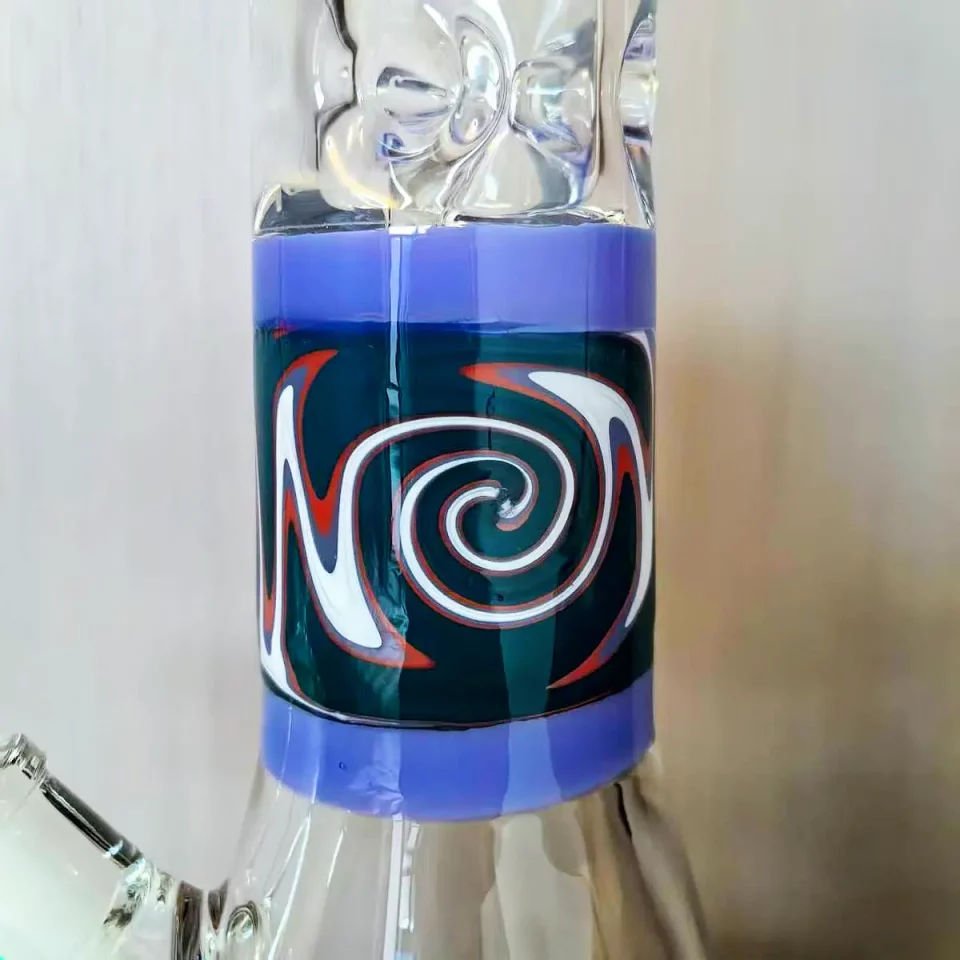 16″ 7mm Thick Wig Wag Swirl Beaker Glass Bong