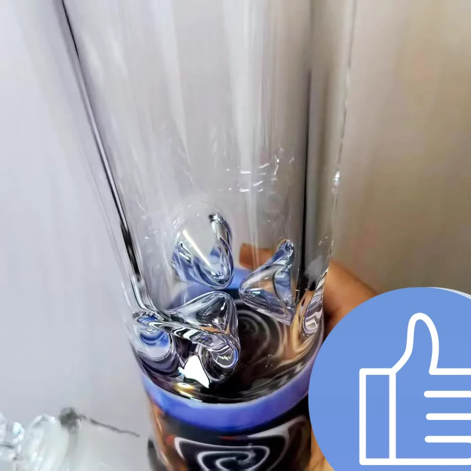 16″ 7mm Thick Wig Wag Swirl Beaker Glass Bong