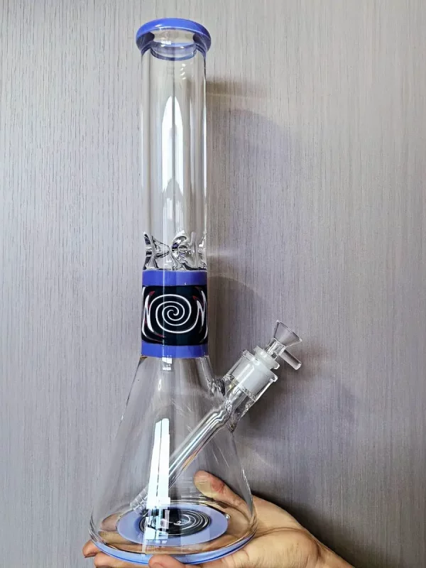 16″ 7mm Thick Wig Wag Swirl Beaker Glass Bong
