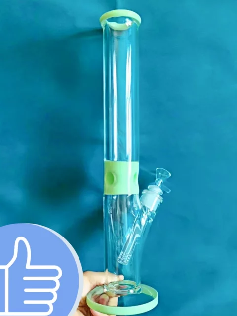 16″ Fresh Pastel Green Straight Tube Glass Bong