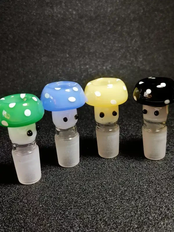 18mm Male Polka Dot Mushroom Glass Bong Bowl