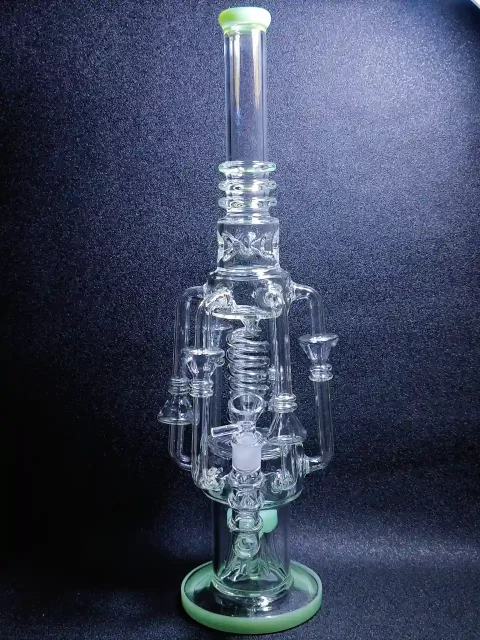 18″ Multi-Chamber Recycler Glass Bong | Mint Green 18″ Multi-Chamber Recycler Glass Bong | Mint Green