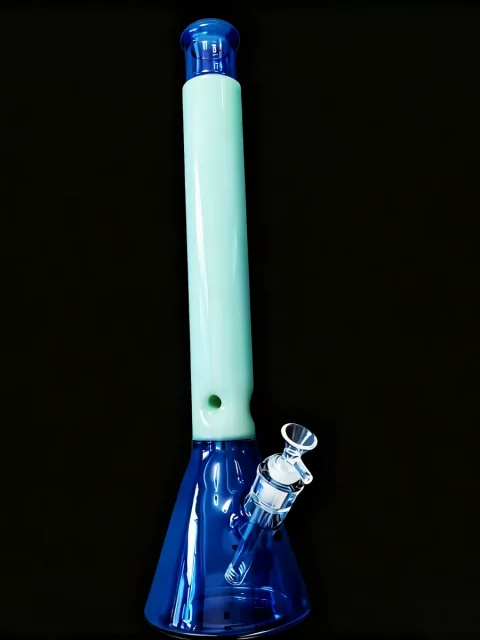 19″ 7mm Thick Blue & Mint Beaker Glass Bong