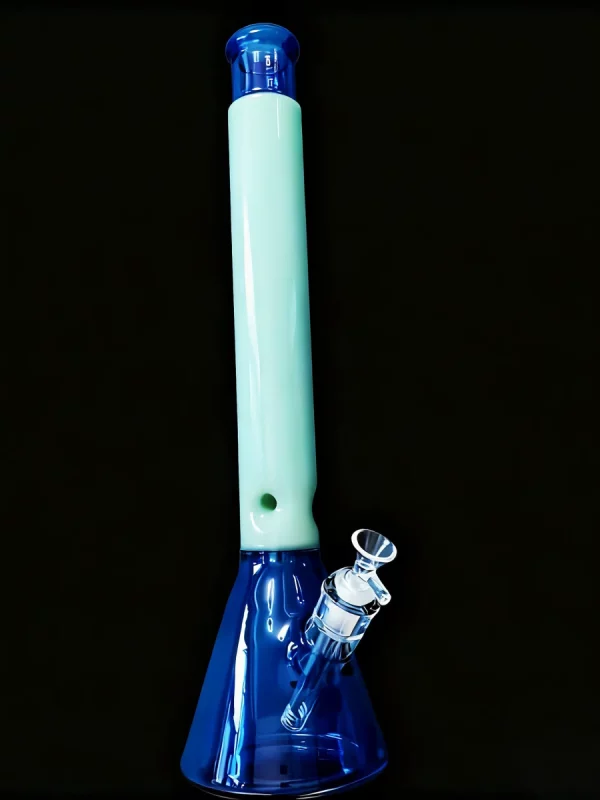 19″ 7mm Thick Blue & Mint Beaker Glass Bong