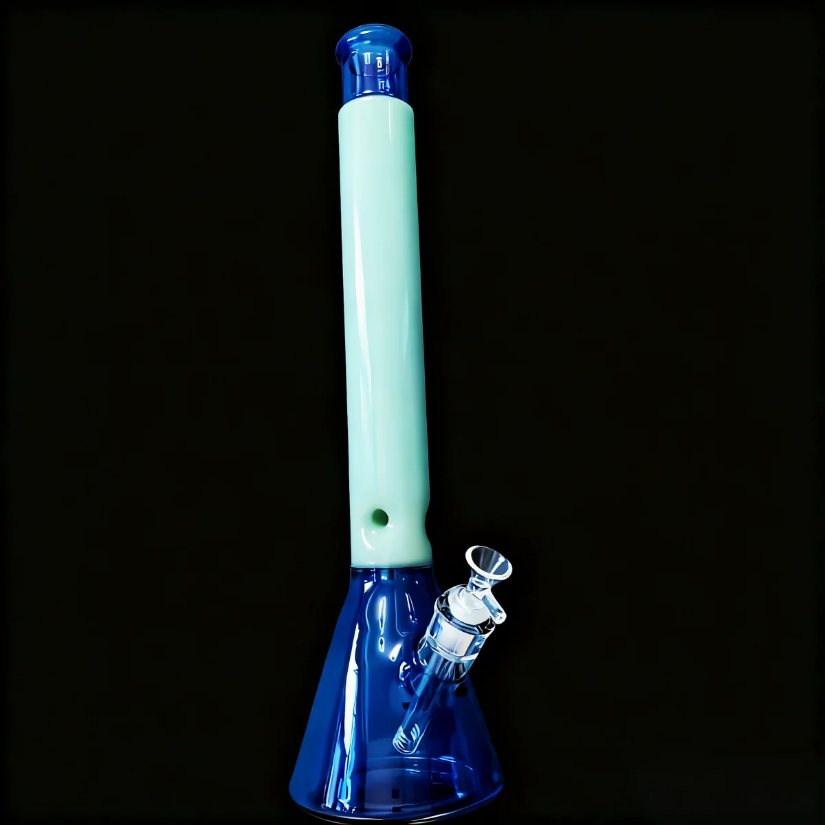 19″ 7mm Thick Blue & Mint Beaker Glass Bong