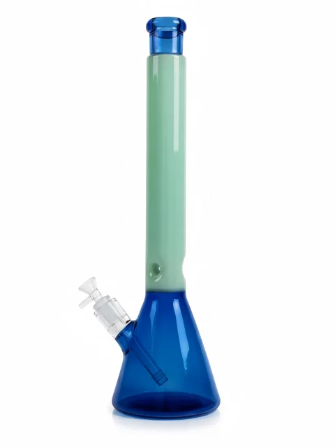 19″ 7mm Thick Blue & Mint Beaker Glass Bong