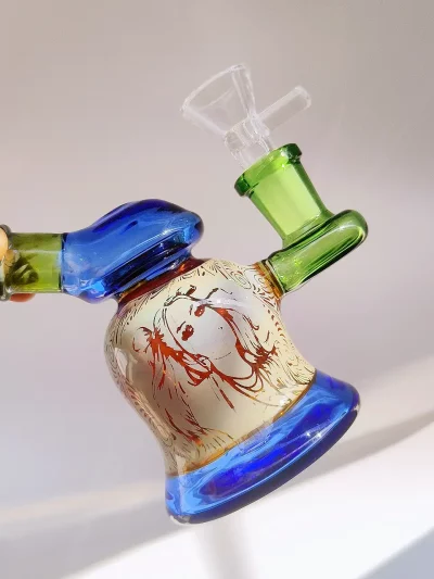 3.5" Little Beauty Cute Glass Bubbler | Fumed Silver
