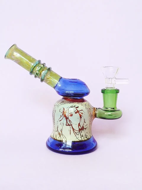 3.5" Little Beauty Cute Glass Bubbler | Fumed Silver