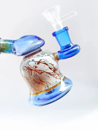 3.5" Little Beauty Cute Glass Bubbler | Fumed Silver