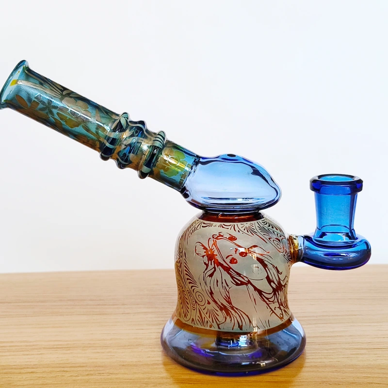 3.5" Little Beauty Cute Glass Bubbler | Fumed Silver