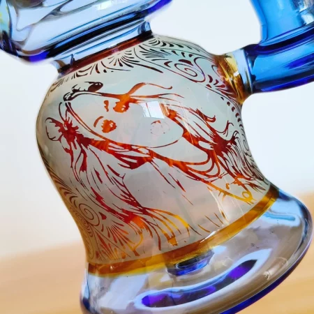 3.5" Little Beauty Cute Glass Bubbler | Fumed Silver