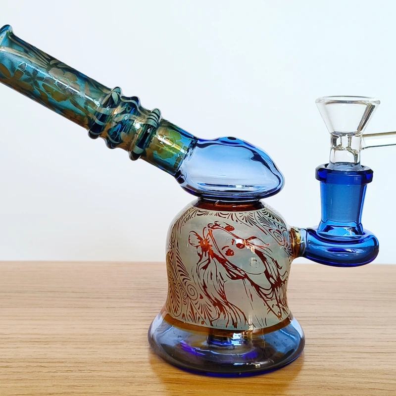 3.5" Little Beauty Cute Glass Bubbler | Fumed Silver