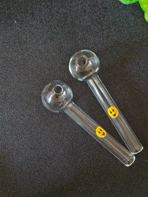 4 Clear Glass Burner Pipe with Smiley Detail