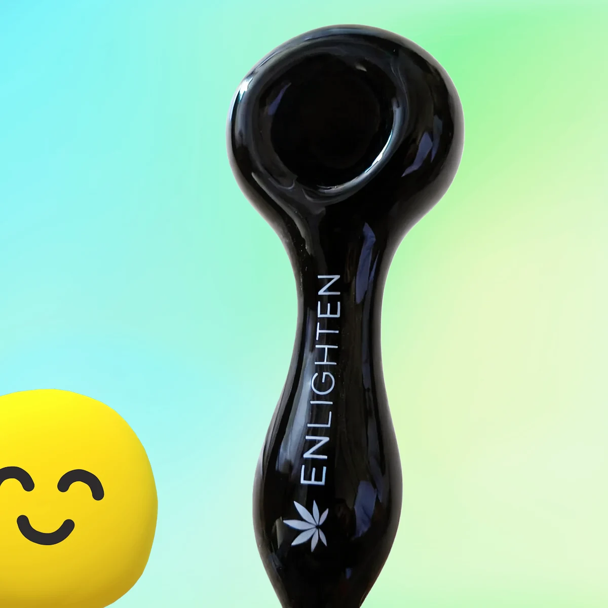 4-Inch “ENLIGHTEN” Black Spoon Pipe
