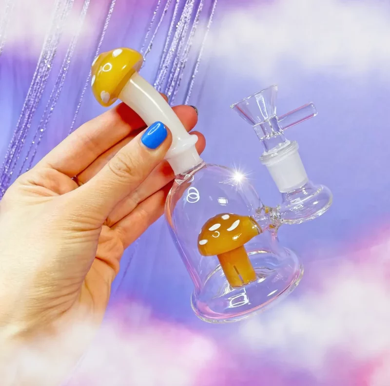 5.5" Mini Yellow Mushroom Bong - Image 2