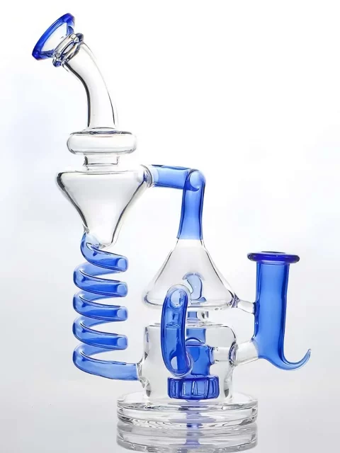 5.5” Spiral Dual-Chamber Recycler Glass Bong