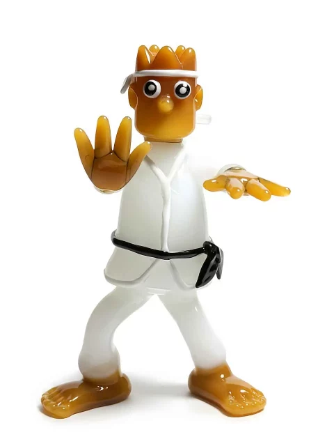 Kung Fu Master Art Bong – 5” Handcrafted Glass Bong