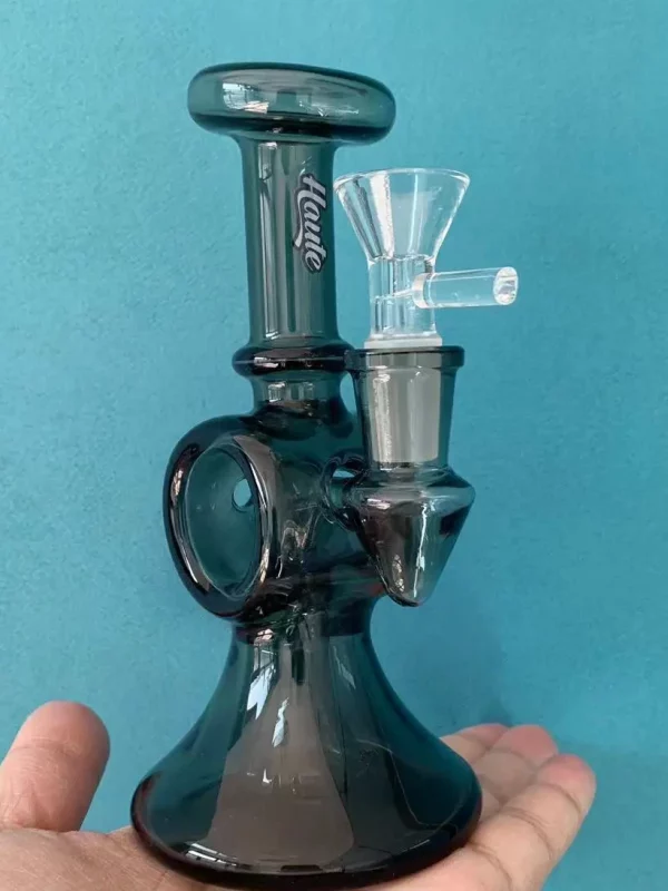 6.3" Mini Black Loop Bong with Unique Hollow Body Design