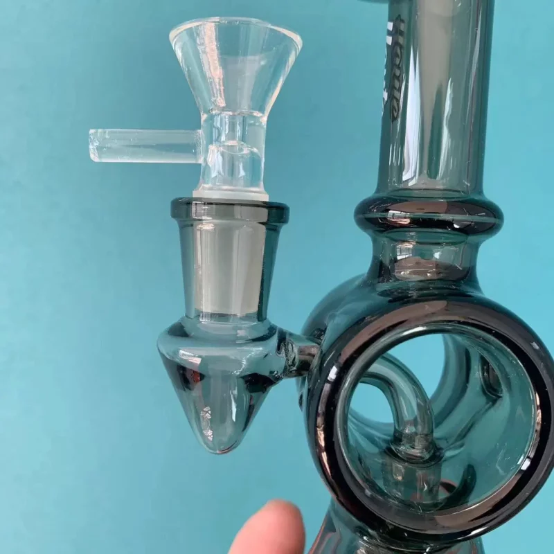 6.3" Mini Black Loop Bong with Unique Hollow Body Design