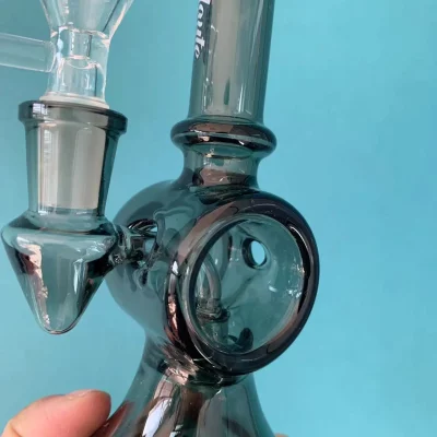 6.3" Mini Black Loop Bong with Unique Hollow Body Design