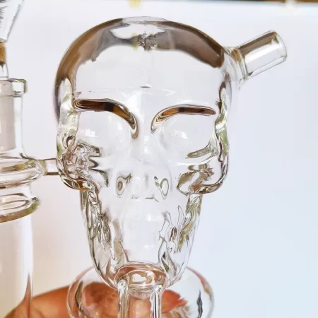 6.5" Clear Skull Glass Bong | Recycler Dab Rig