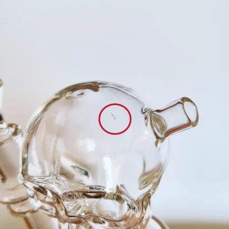 6.5" Clear Skull Glass Bong | Recycler Dab Rig