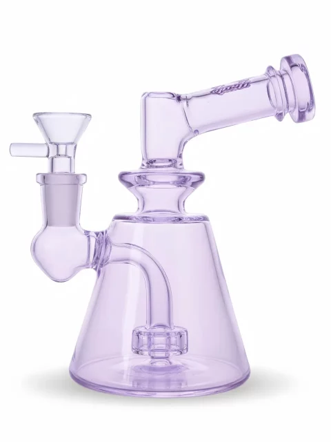 6" Minimal Purple Glass Dab Rig with Disc Perc