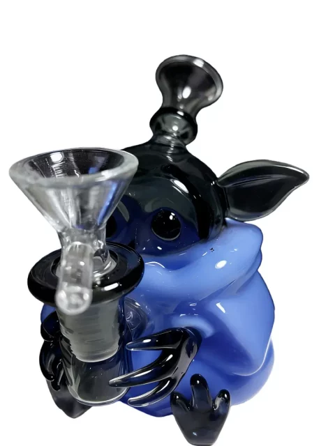 6" Blue Grogu Mini Glass Dab Rig