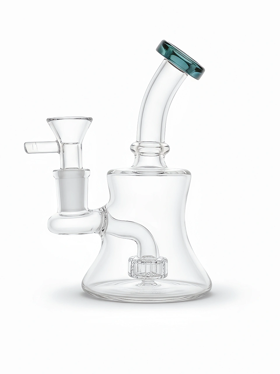 6" Clear Glass Bong Rig with Disc Perc