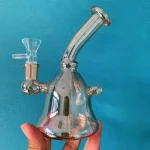 6" Iridescent Handbell Mini Glass Bong