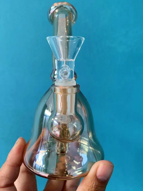 6" Iridescent Handbell Mini Glass Bong