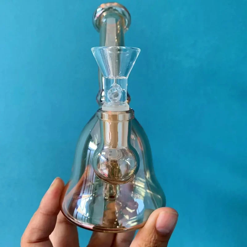 6" Iridescent Handbell Mini Glass Bong