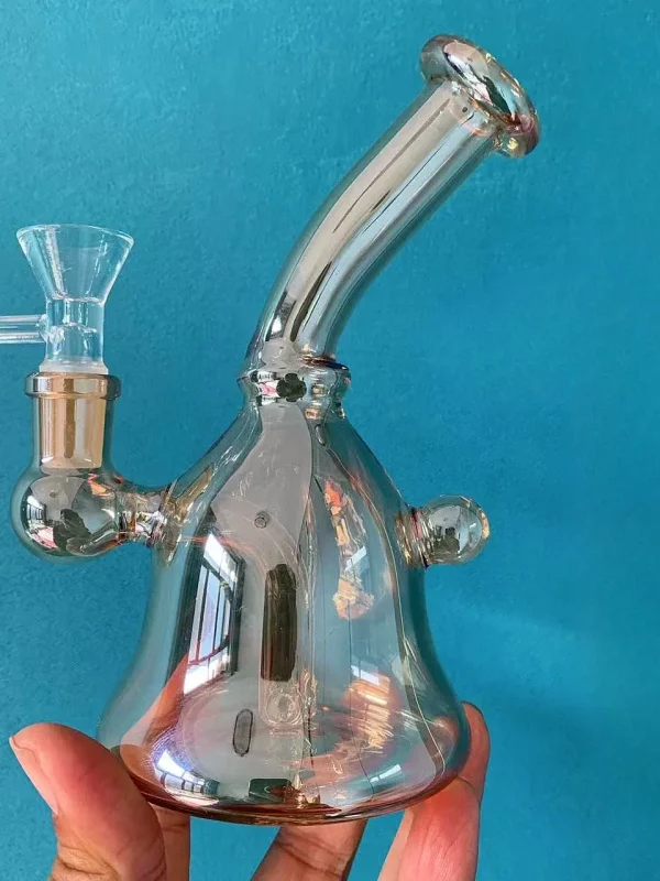 6" Iridescent Handbell Mini Glass Bong