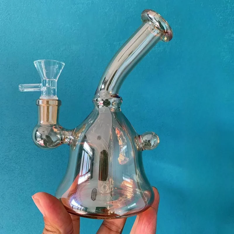 6" Iridescent Handbell Mini Glass Bong