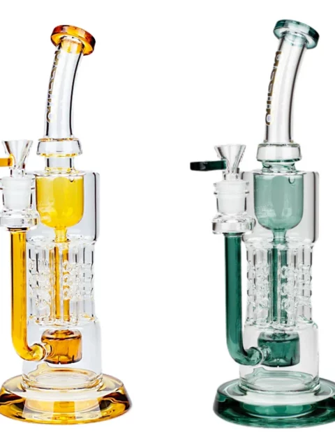 12" Swiss Pillar Perc Bong and Drum Perc Recycler Bong