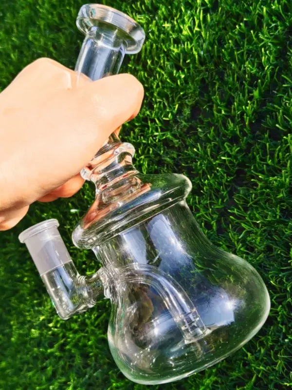 7.5" Clear Mini Glass Dab Rig | Minimalist
