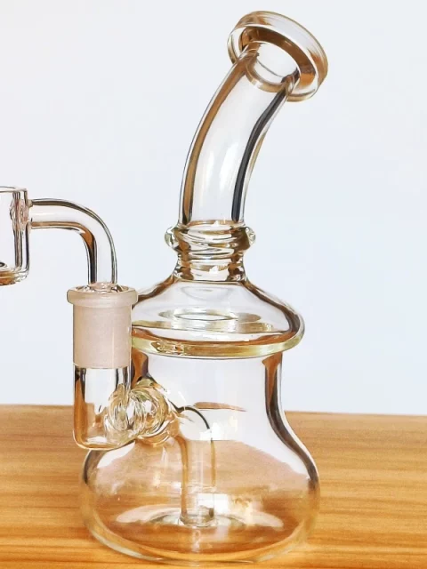 7.5" Clear Mini Glass Dab Rig | Minimalist