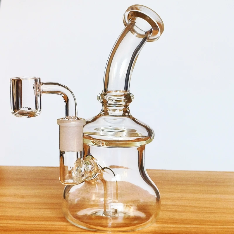 7.5" Clear Mini Glass Dab Rig | Minimalist